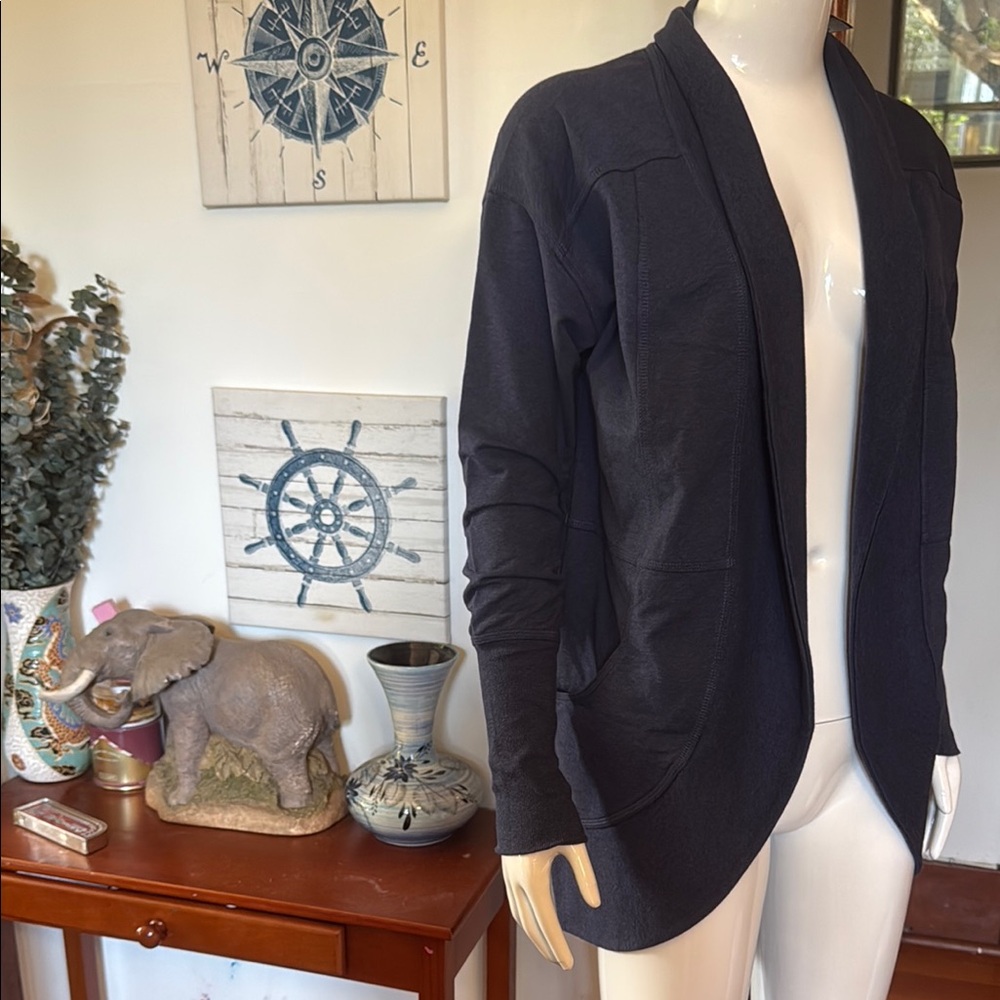 NWT Eddie Bauer size small summit wrap Women's Blue Open Front Cardigan Sweater